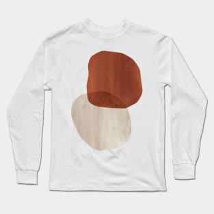 Terracotta and beige abstract stones Long Sleeve T-Shirt